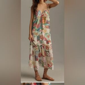 Anthropologie Chiffon Shift Midi